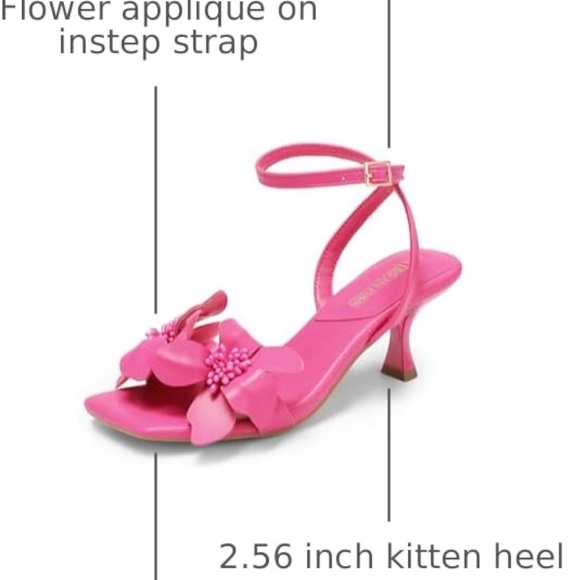 Dream Pairs Pink Floral Women's Kitten Heels Sz 10 - Picture 4 of 9